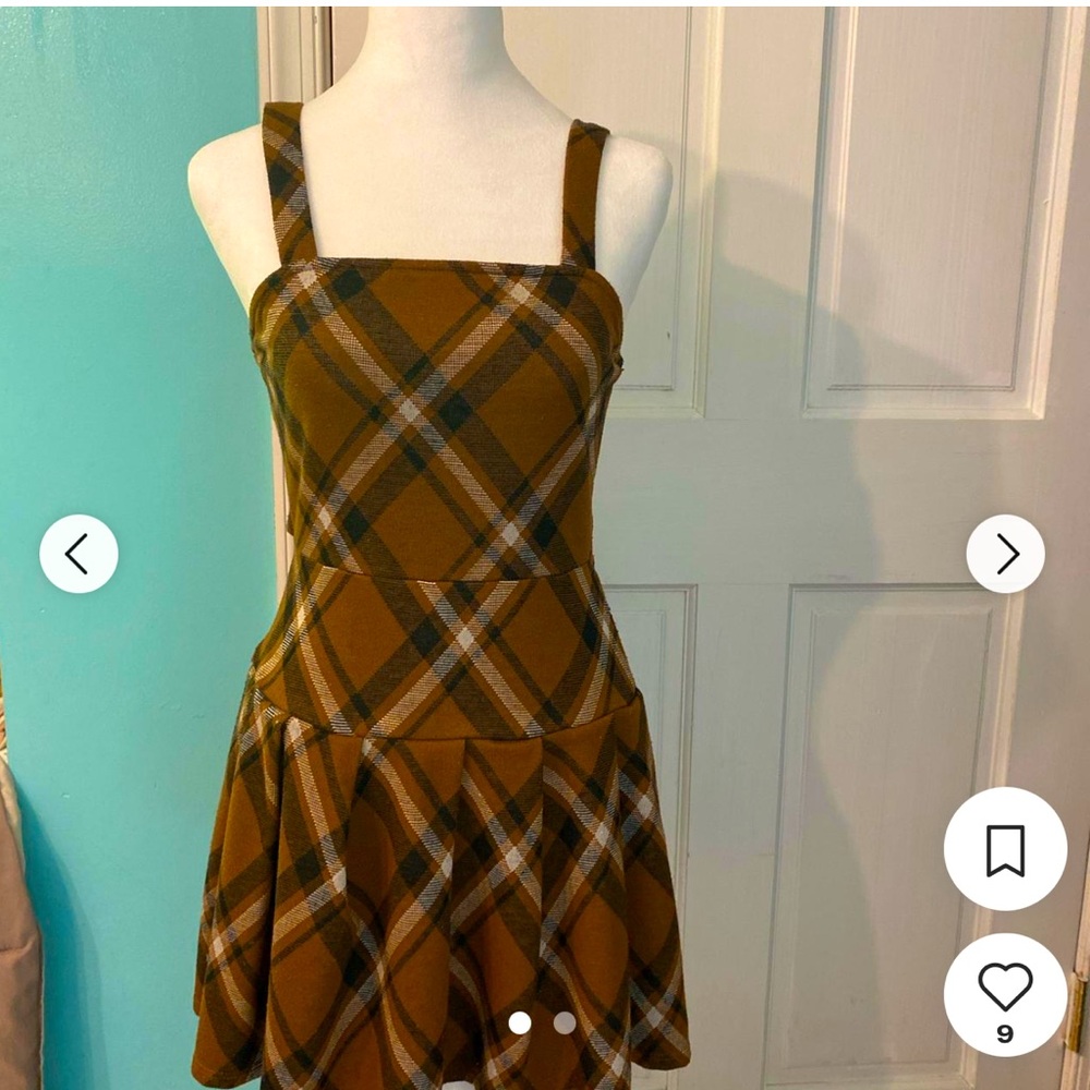 Rue 21 Brown Plaid Dress Size L